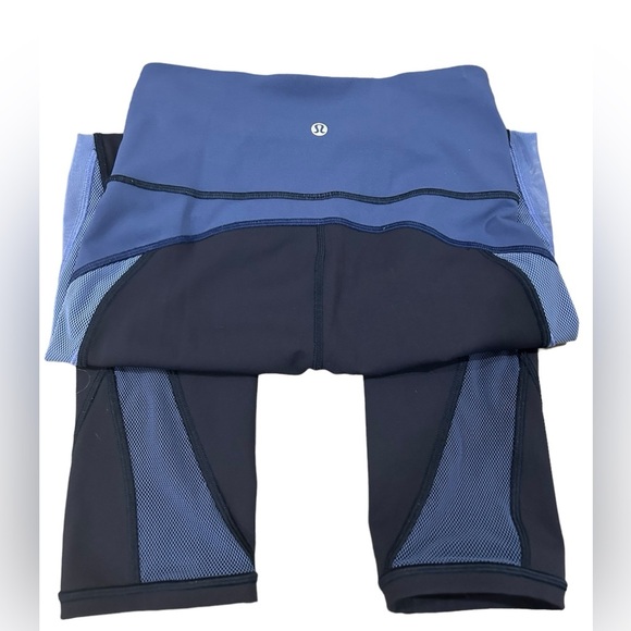 lululemon athletica Pants - Lululemon color me ombré blue stretch athletic mesh leggings tag size 4